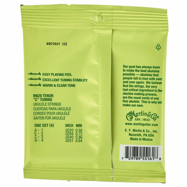 Martin Guitar M620 NEW Ukulele String Set