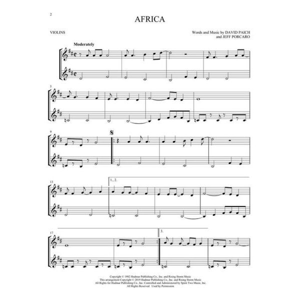 Hal Leonard Pop Classics For Two Violins