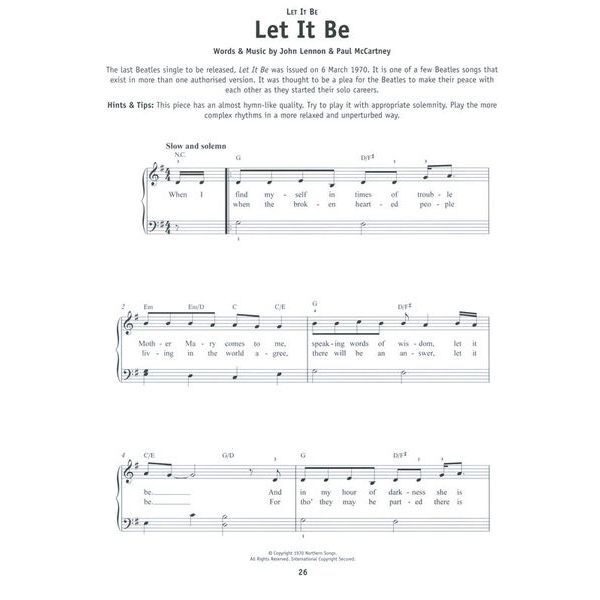 Hal Leonard Really Easy Piano The Beatles