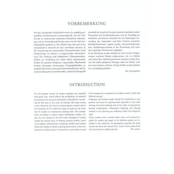Edition Peters Violinschulwerk Etüden 1
