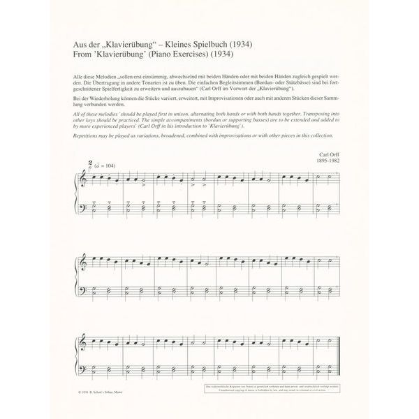 Schott Orff Klavierbuch
