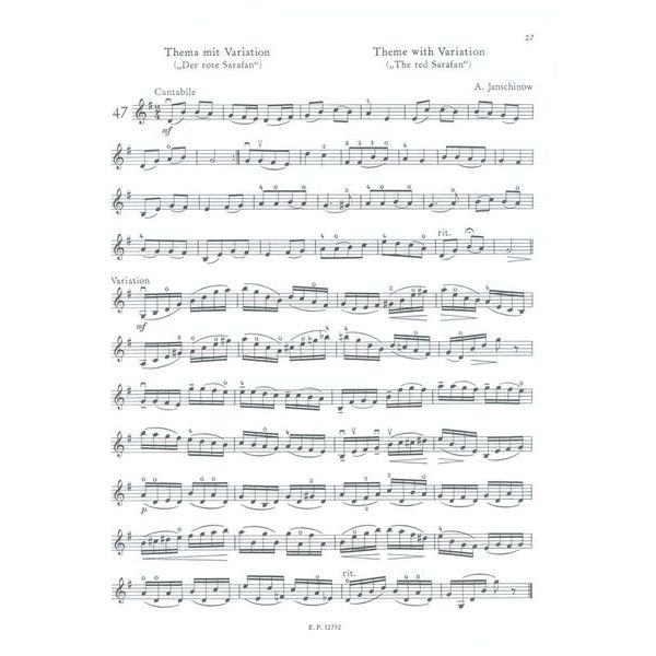 Edition Peters Violinschulwerk Etüden 1