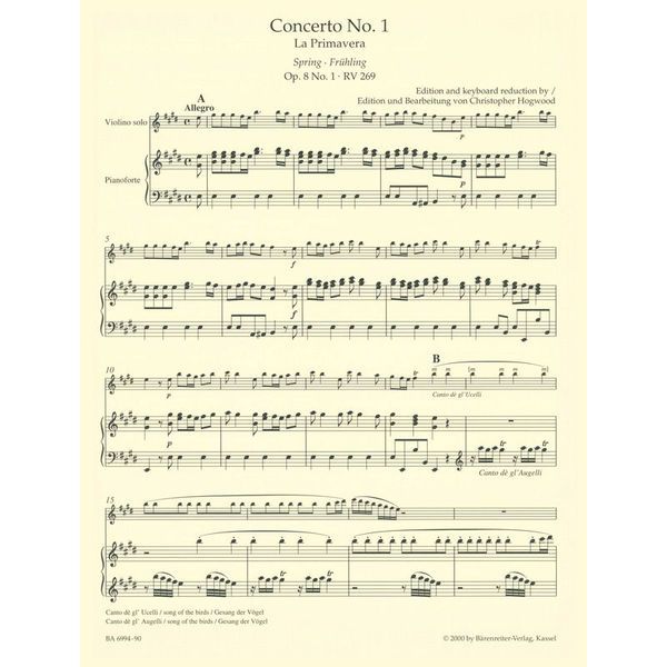 Brenreiter Vivaldi Die Vier Jahreszeiten