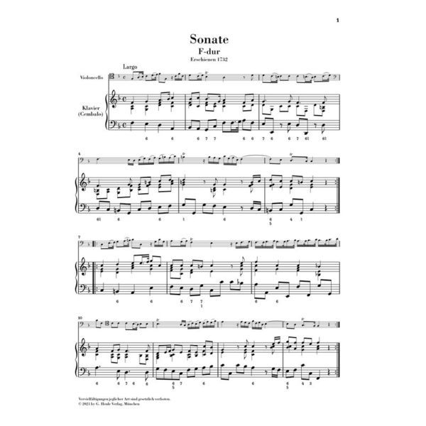 Henle Verlag Marcello Cellosonate F-Dur