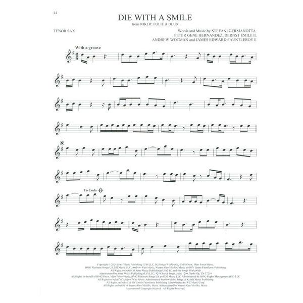 Hal Leonard 101 Top Hits for Tenor Sax