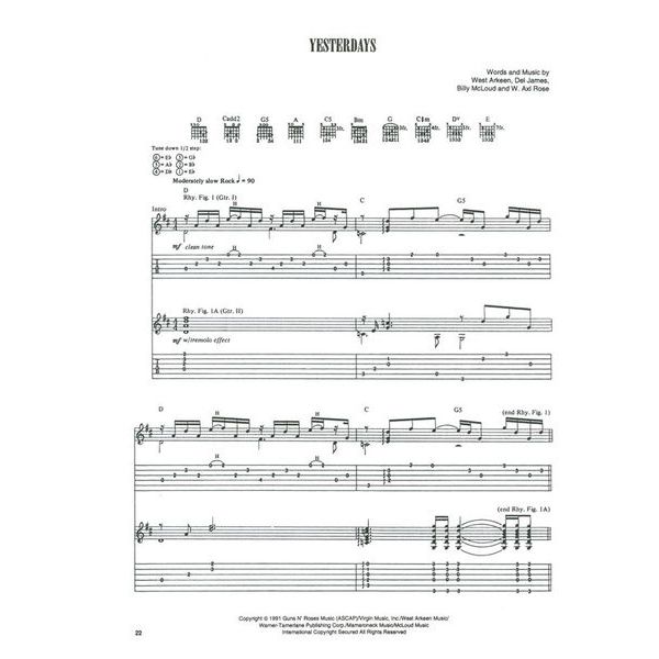 Cherry Lane Music Company Guns N'Roses Use Your 2