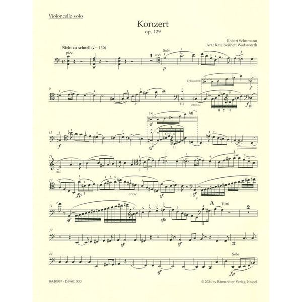 Brenreiter Schumann Concerto a-moll