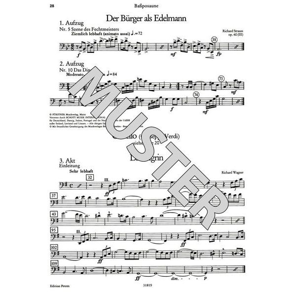 Edition Peters Orchester Probespiel Posaune