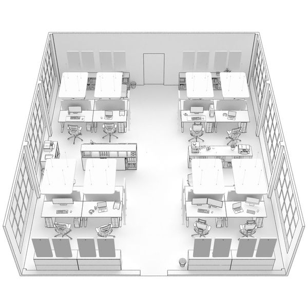 t.akustik Office Set Open Plan 16 WH