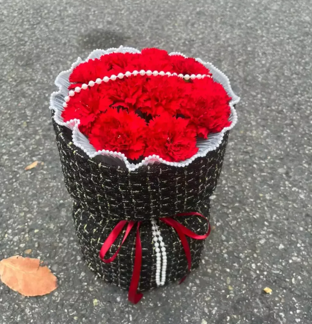 Chanel Design Red Carnation Bouquet 02