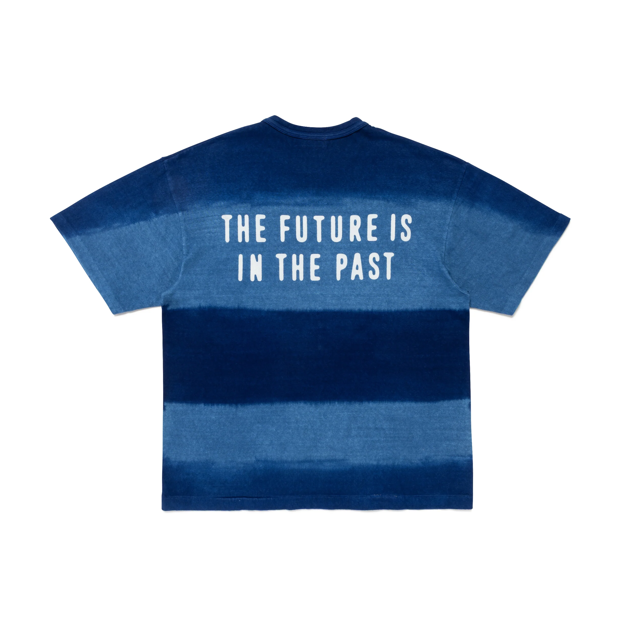 INDIGO DYED STRIPED T-SHIRT
