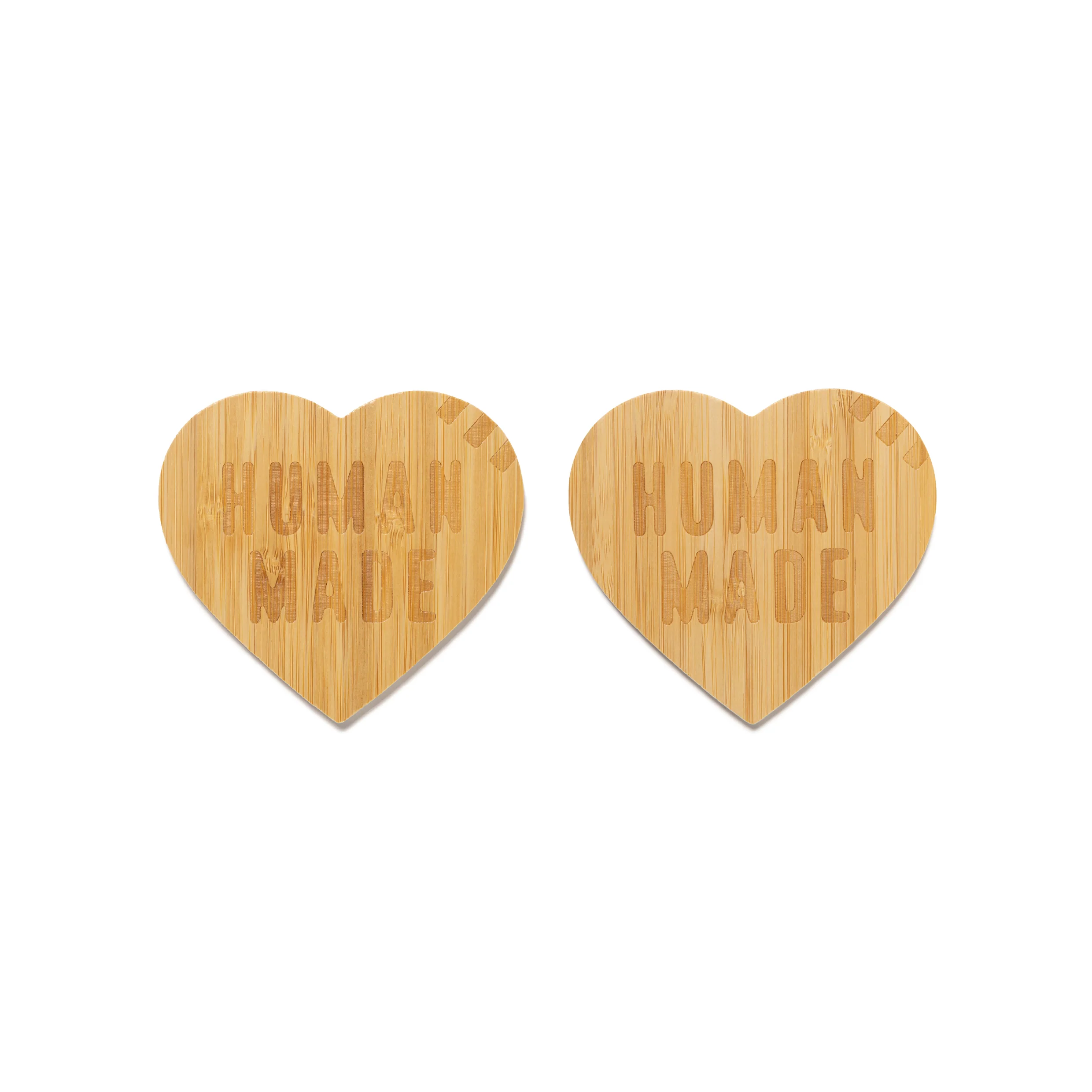 HEART BAMBOO COASTER SET 2P