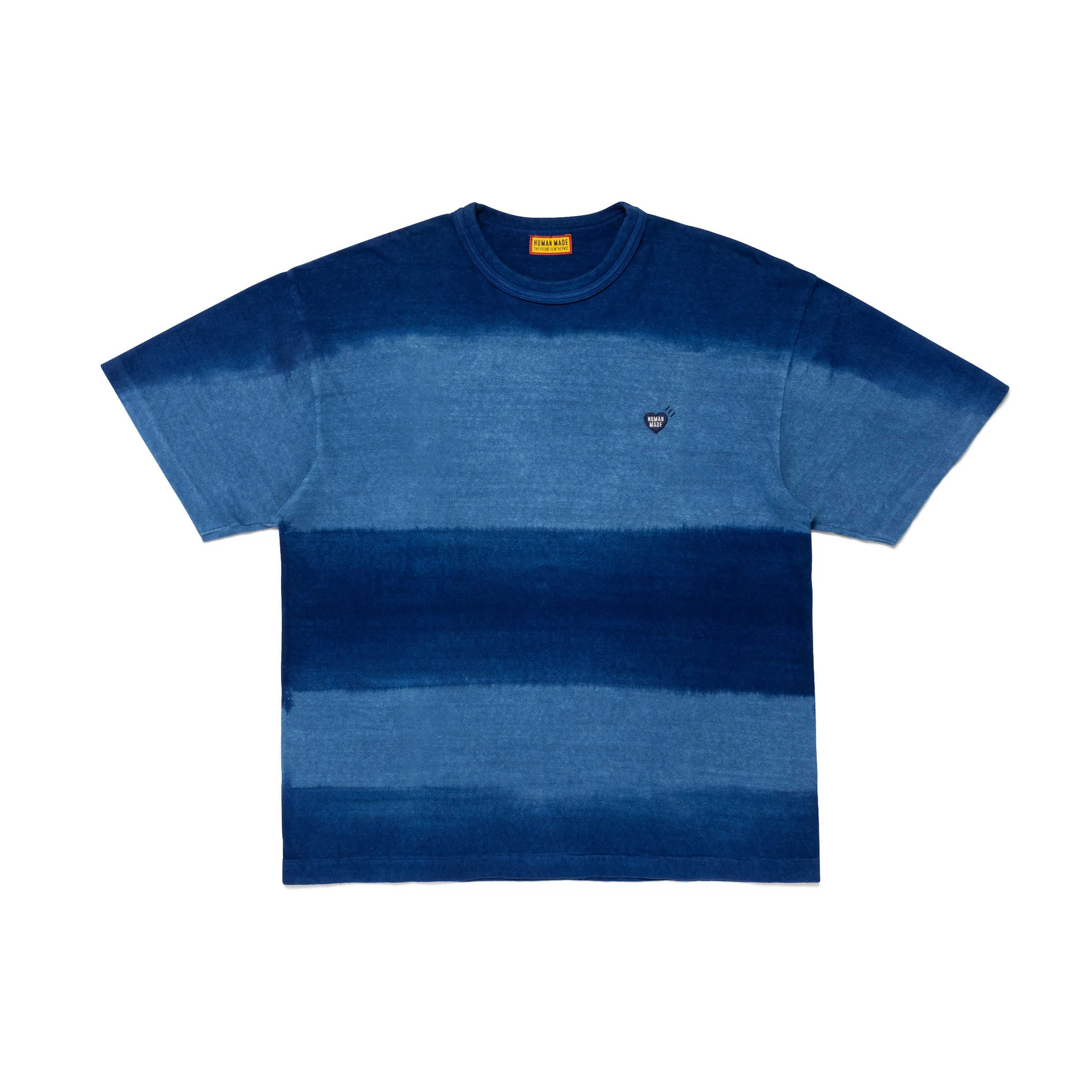 INDIGO DYED STRIPED T-SHIRT