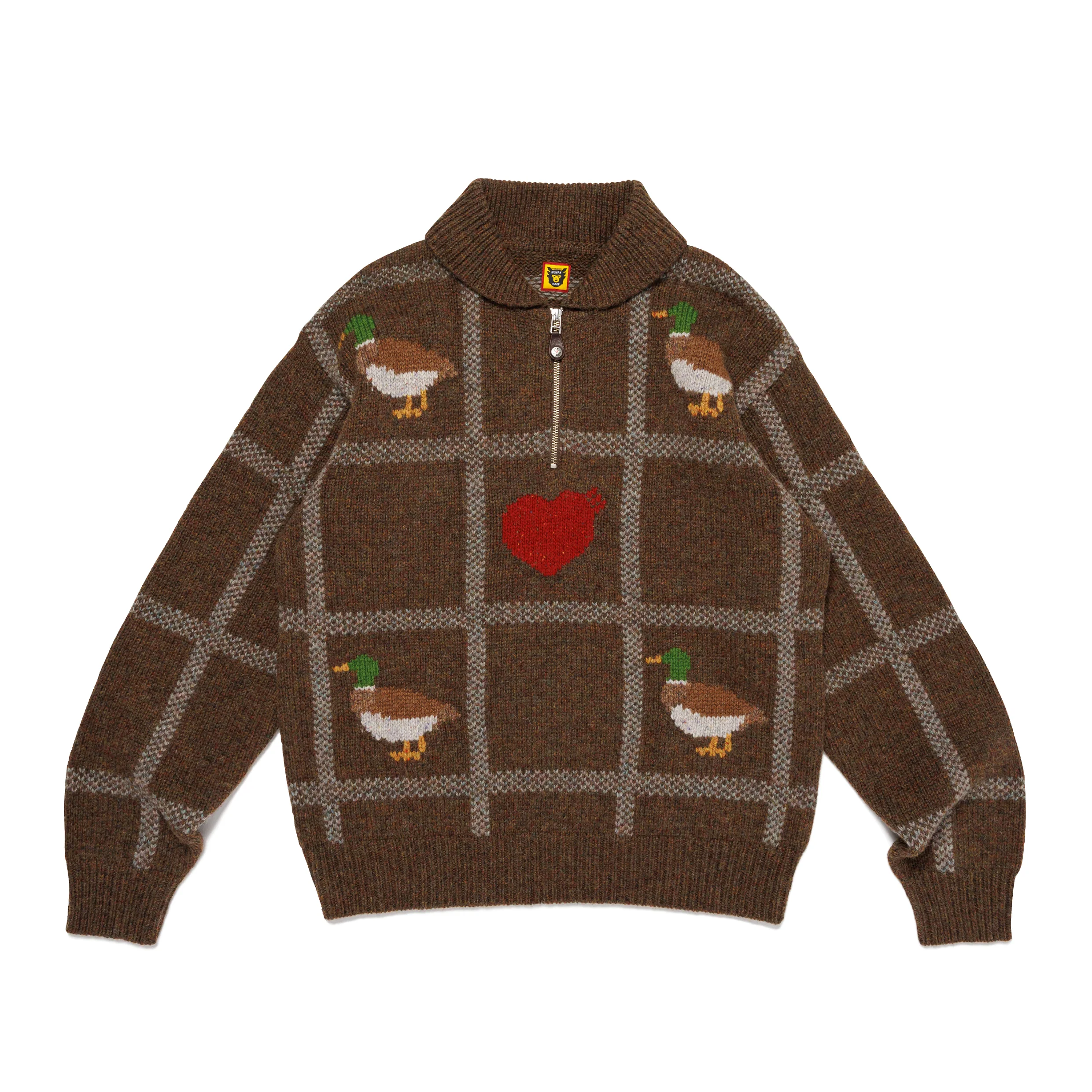 ANIMAL HALF-ZIP KNIT SWEATER