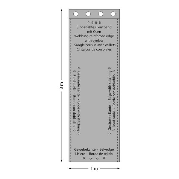 Stairville Curtain 160g/m 1.0x3.0m Wh