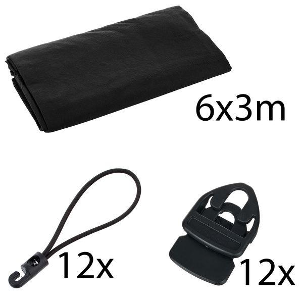 Stageworx Deco Curtain BK 6x3m Bundle