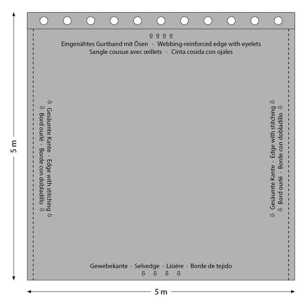Stairville Curtain 160g/m 5.0x5.0m Bk