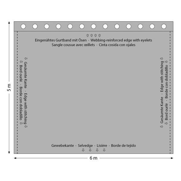 Stairville Curtain 160g/m 6.0x5.0m Wh