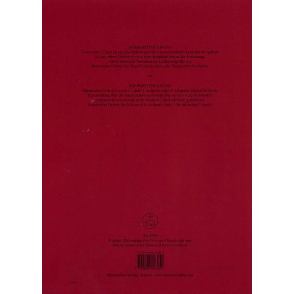 Brenreiter Hndel Elf Sonaten für Flöte