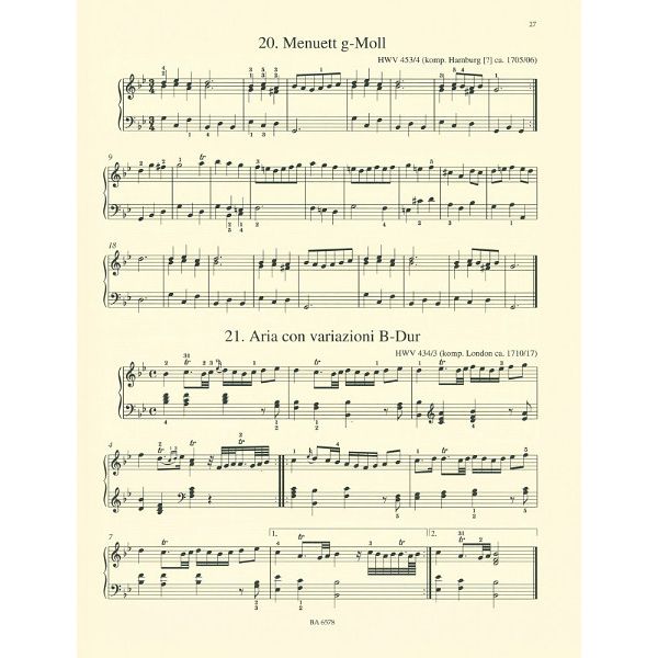 Brenreiter Hndel Leichte Klavierstücke