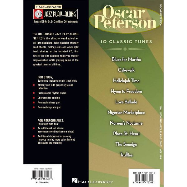 Hal Leonard Jazz-Play-Along Oscar Peterson