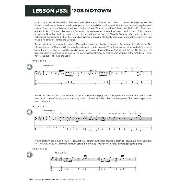 Hal Leonard 100 Funk/R&B Lessons Bass