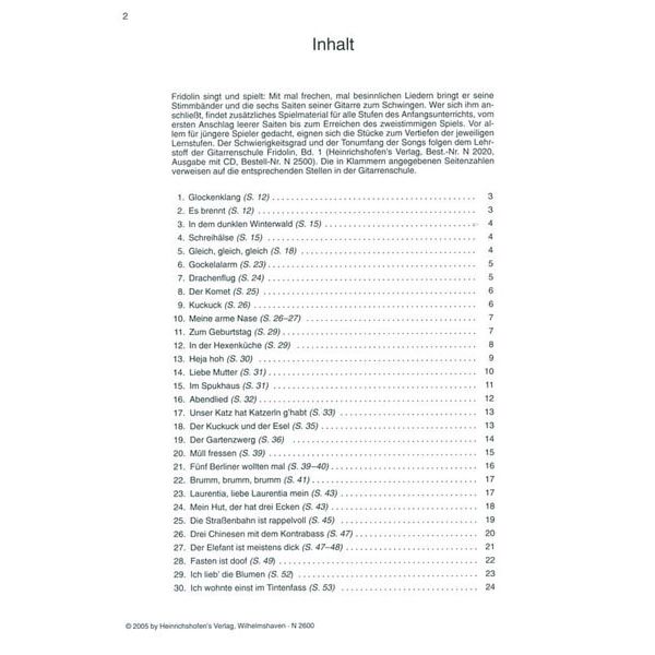 Heinrichshofen Verlag Fridolins Liederkarussell