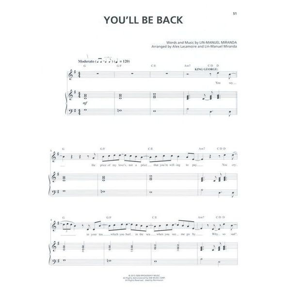 Faber Music Hamilton Vocal