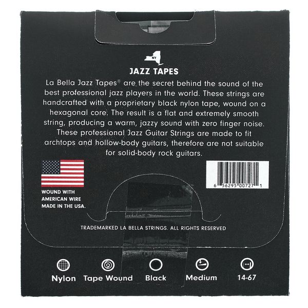 La Bella 800M Jazz Black Nylon M