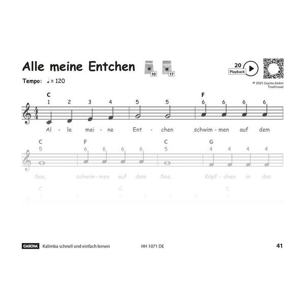 Hage Musikverlag Kalimba schnell und einfach
