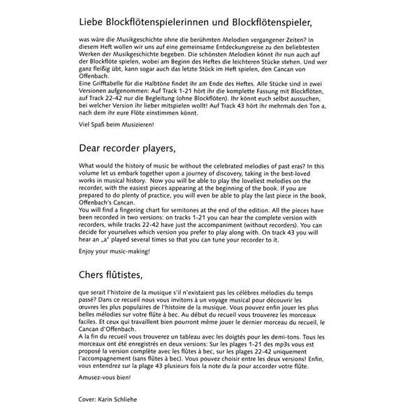 Schott Klassik-Hits für Sopranblockfl