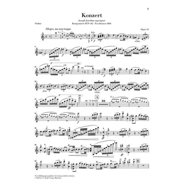 Henle Verlag Dvorák Violinkonzert a-moll