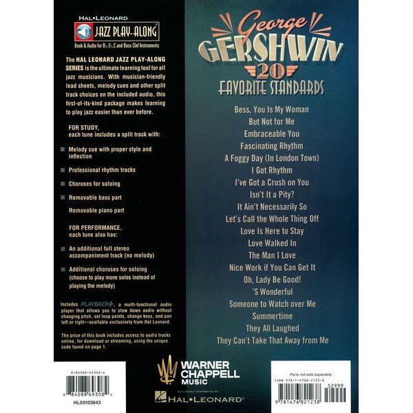 Hal Leonard Jazz Play-Along Gershwin
