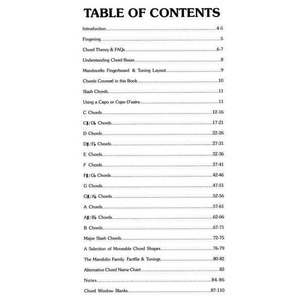 Cabot Books Publishing Mandocello Chord Bible