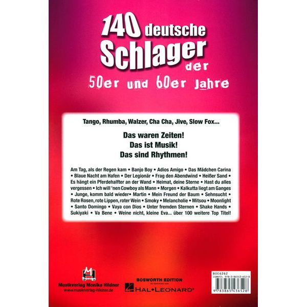 Musikverlag Hildner 140 deutsche Schlager 50/60