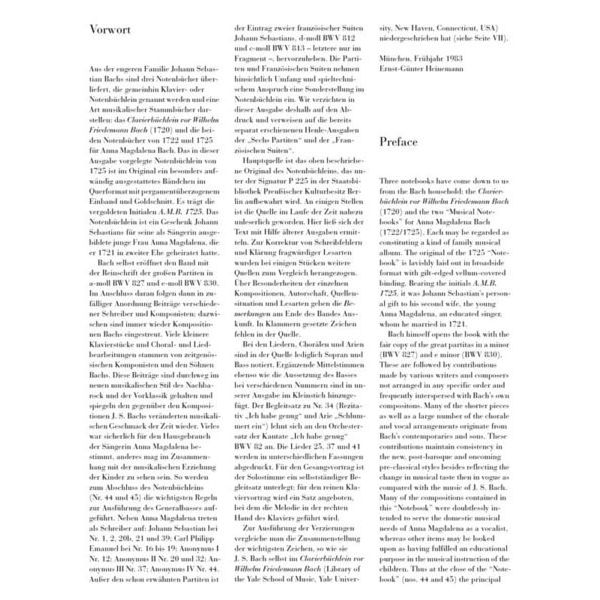 Henle Verlag Bach Notenbüchlein