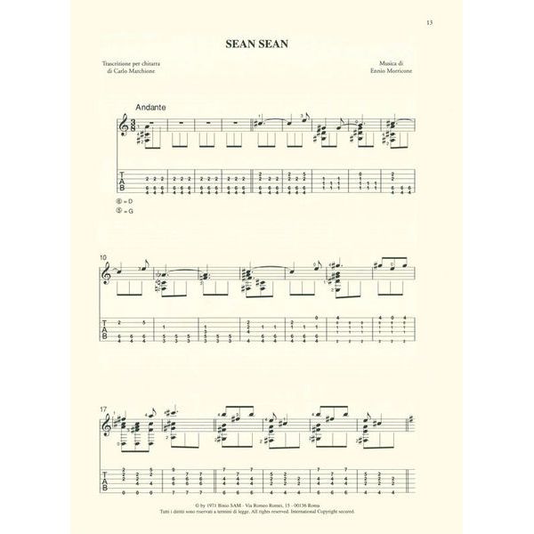 Edition Carisch Ennio Morricone For Guitar