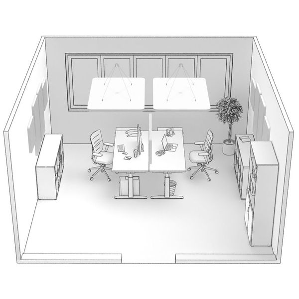 t.akustik Office Set Duo WH