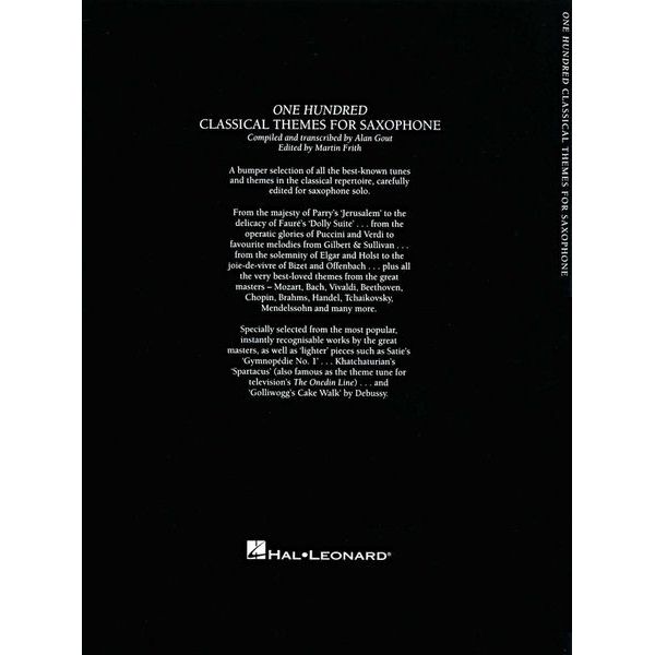 Music Sales 100 Classical Themes Saxophone