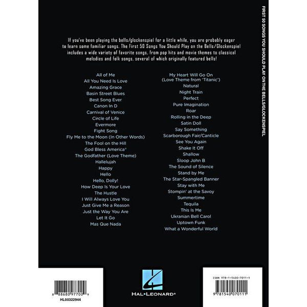 Hal Leonard First 50 Songs Bells/Glockensp