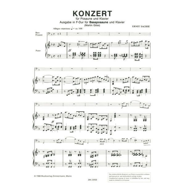 Zimmermann Verlag Sachse Concert F-Dur