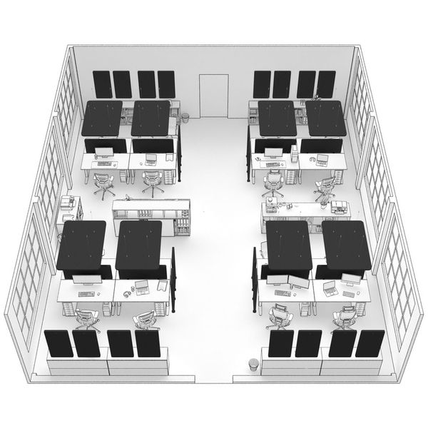 t.akustik Office Set Open Plan 16 BK