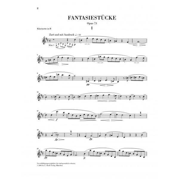 Henle Verlag Schumann Fantasiestücke Cl