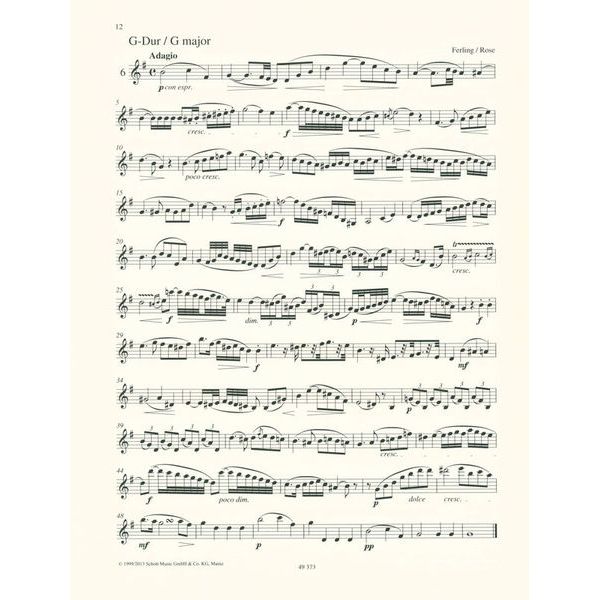 Schott Etüden der Romantik Clarinet