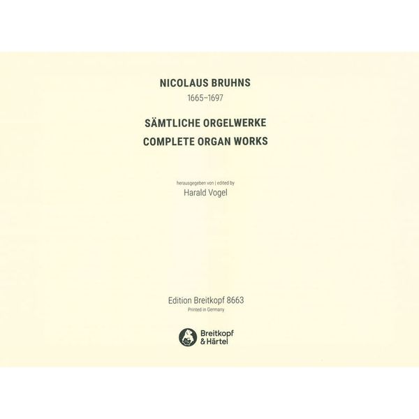 Breitkopf & Hrtel Bruhns Smtliche Orgelwerke