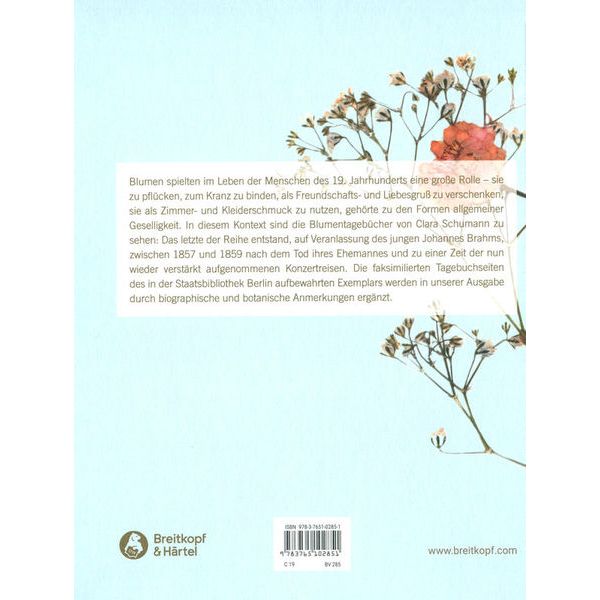 Breitkopf & Hrtel Blumentagebuch Clara Schumann