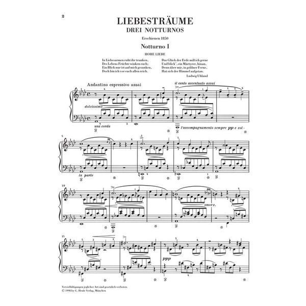 Henle Verlag Liszt Liebestrume Notturnos