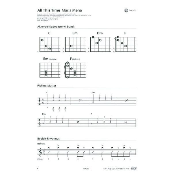Hage Musikverlag Let's Play Guitar Pop Rock Hit