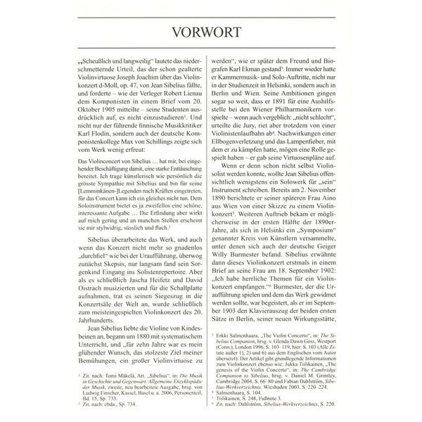 Edition Eulenburg Sibelius Violinkonzert d-Moll