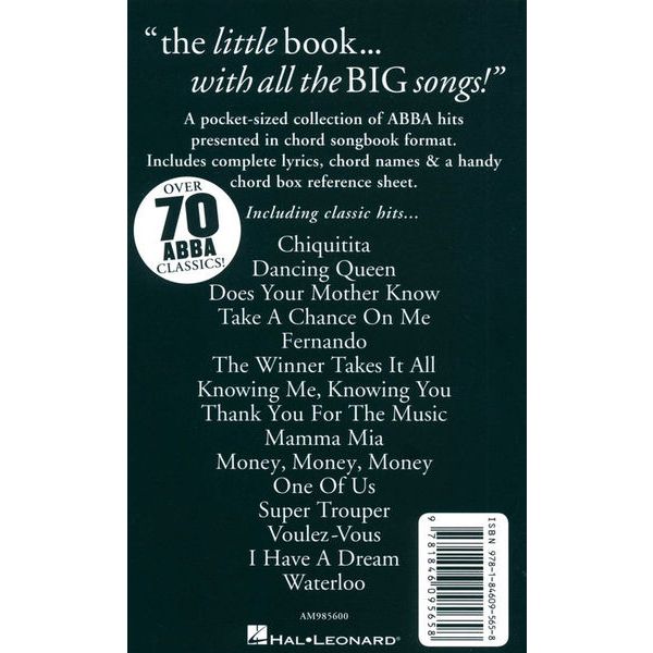 Wise Publications Little Black Book Abba